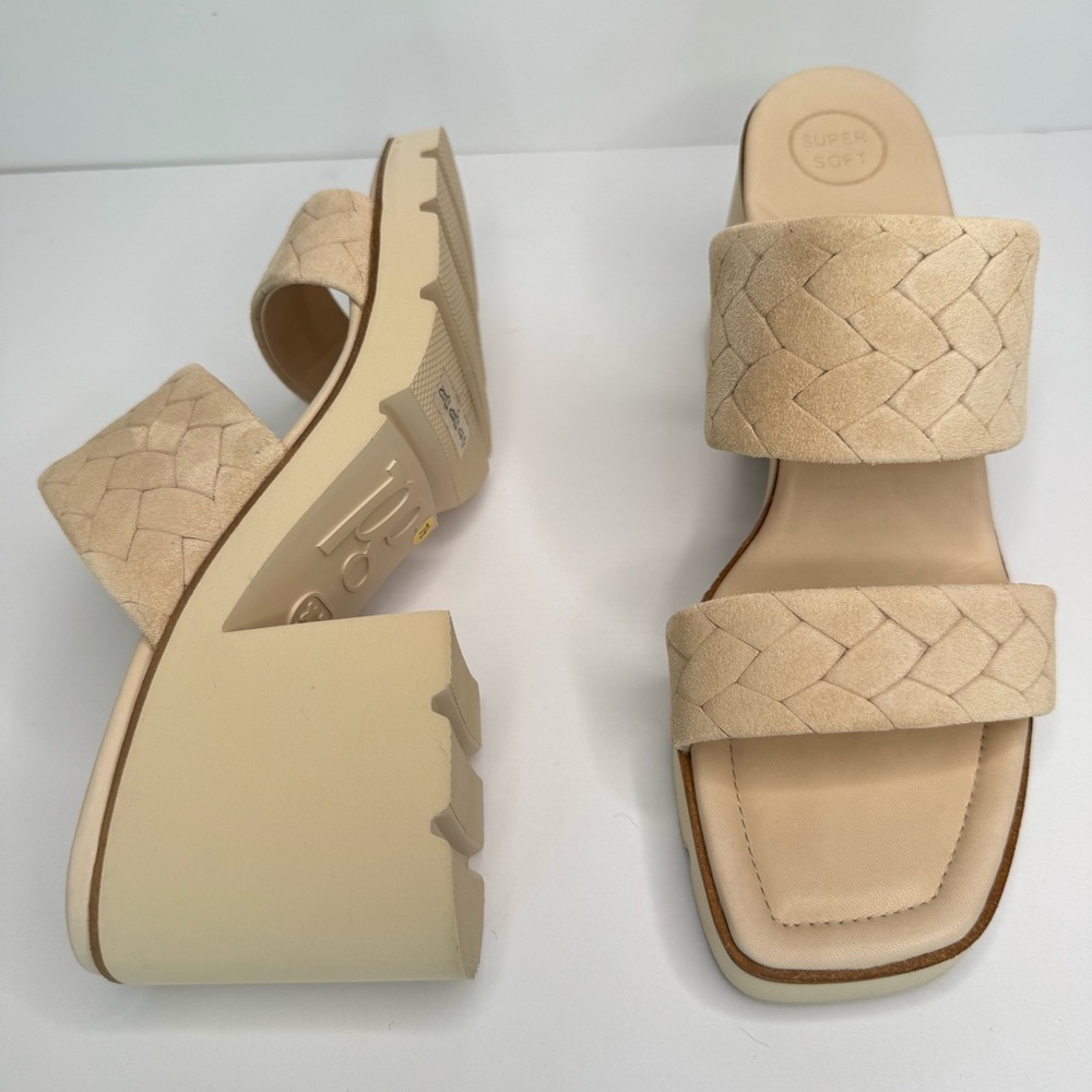PAUL GREEN Lancy Sabbia Tan Suede Block Heel Sandals Mules Size 10 (UK 7.5) - Picture 13 of 15